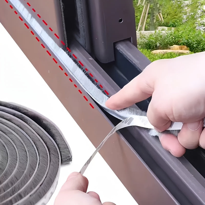 1pc Polyester Door and Window Seal Strip, 33-inch Self-Adhesive Anti-Collision Seam Sticker, Windproof Insulation, Soundproofing, for Sliding Door, Glass Door, Security Door, Cupboard - Multifunctional Accessory