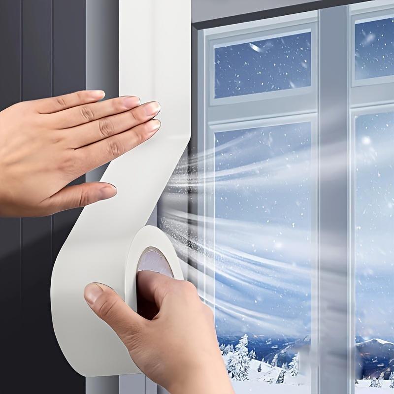 2pcs Heavy-Duty Windproof Door & Window Sealing Tape - High-Adhesion Vinyl, No Residue, High Quality, Opaque Fabric Material for Winter Weather Protection
