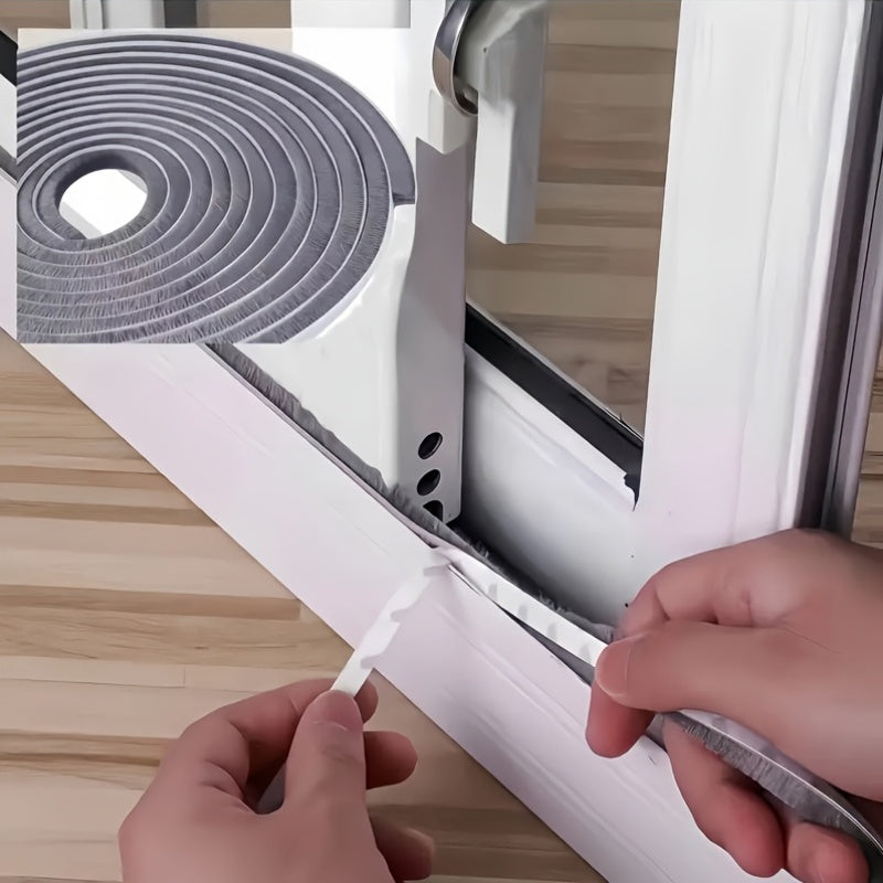 1pc Polyester Door and Window Seal Strip, 33-inch Self-Adhesive Anti-Collision Seam Sticker, Windproof Insulation, Soundproofing, for Sliding Door, Glass Door, Security Door, Cupboard - Multifunctional Accessory