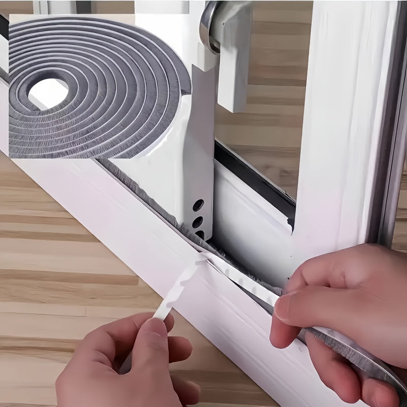 1pc Polyester Door and Window Seal Strip, 33-inch Self-Adhesive Anti-Collision Seam Sticker, Windproof Insulation, Soundproofing, for Sliding Door, Glass Door, Security Door, Cupboard - Multifunctional Accessory