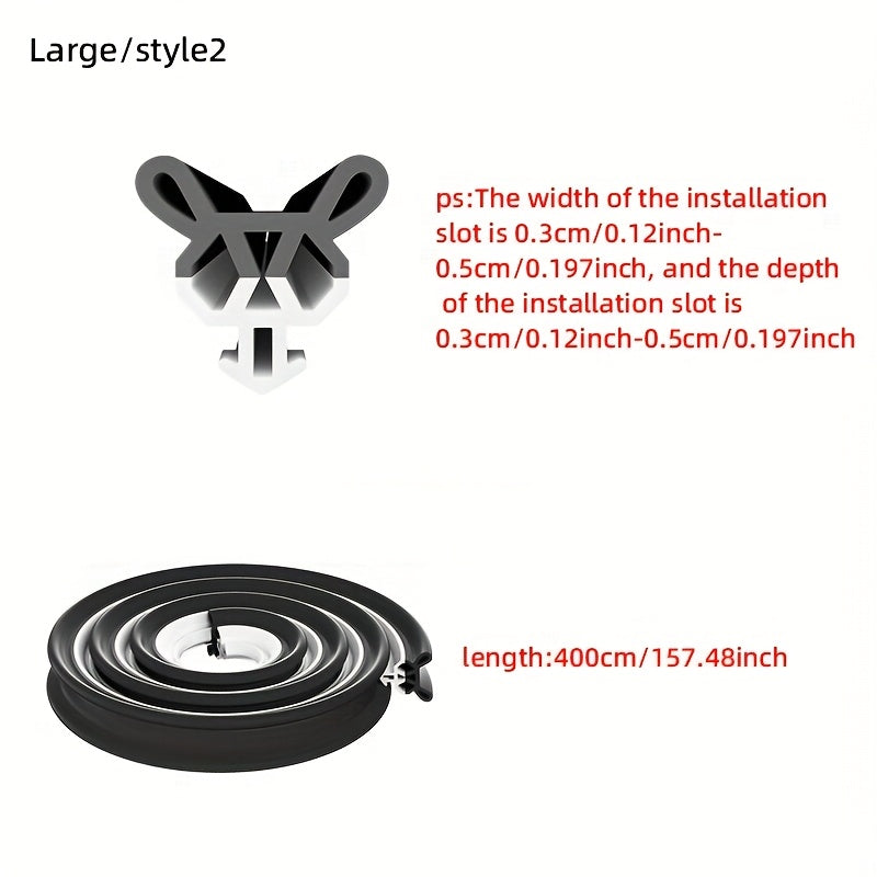 1pc Window Sealing Strip, Slot Type Sealing Strip, Length 400cm\u002F157.48inch, Suitable For Sliding Windows And Doors