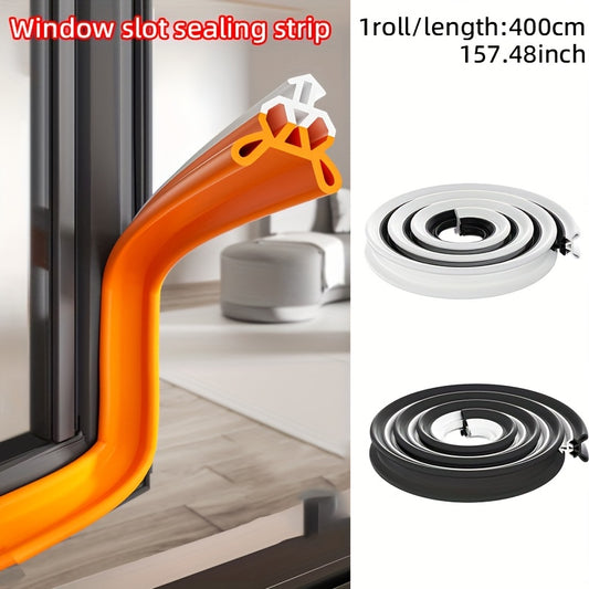 1pc Window Sealing Strip, Slot Type Sealing Strip, Length 400cm\u002F157.48inch, Suitable For Sliding Windows And Doors
