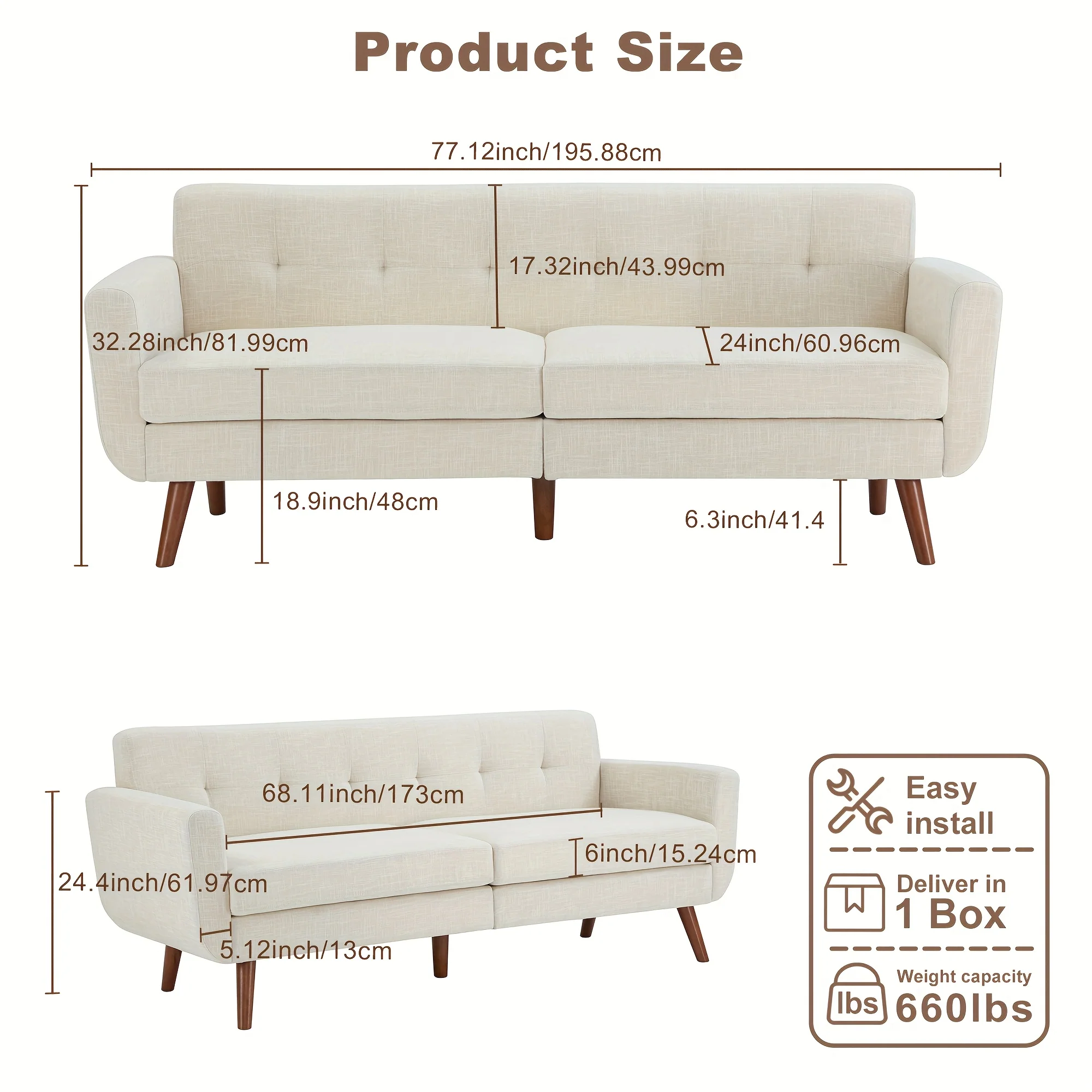 Small Upholstered Love Seat Furniture Tbfit 65\